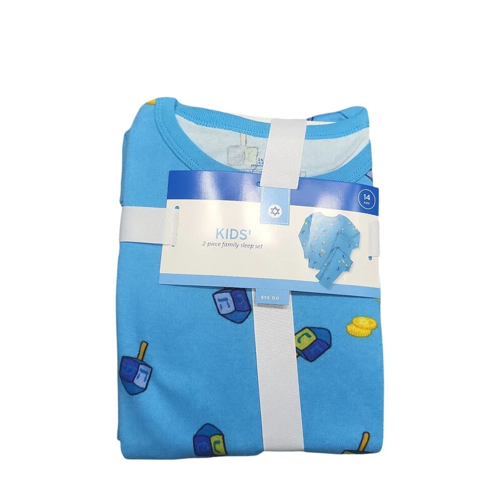 Wondershop Kids Boys Girls Hanukkah Pajama Sleep Set Blue Size 14
